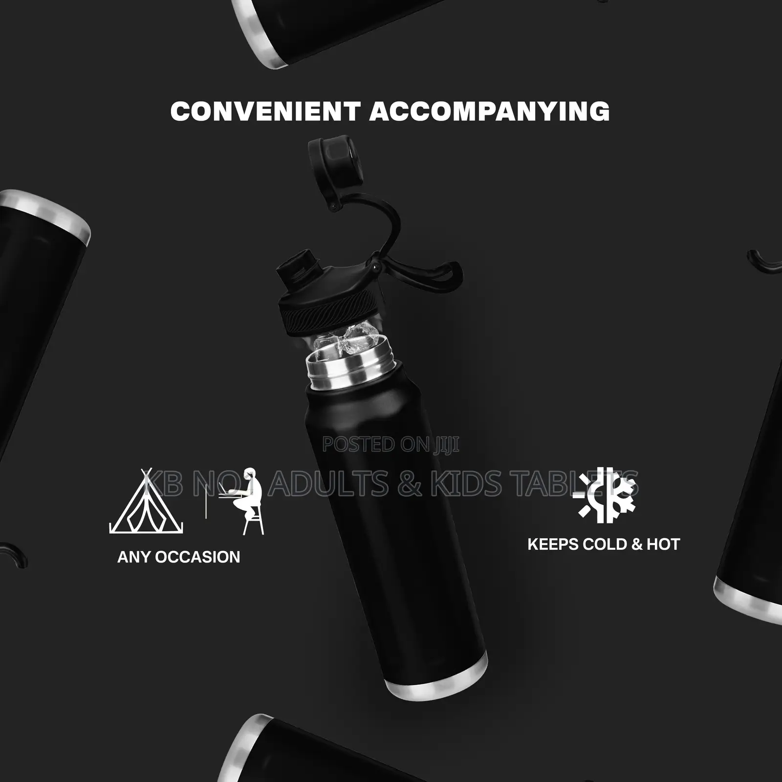Flip Straw Sports Vacuum Water Bottle