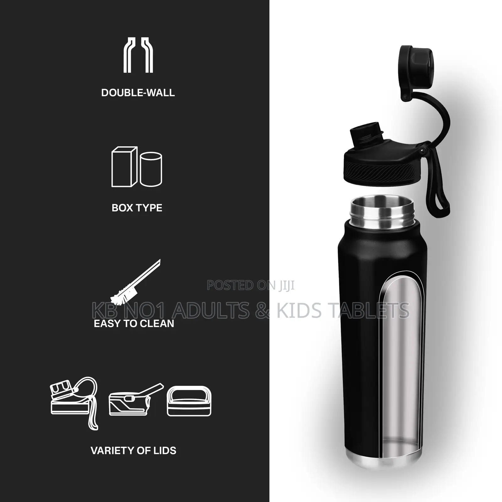 Flip Straw Sports Vacuum Water Bottle