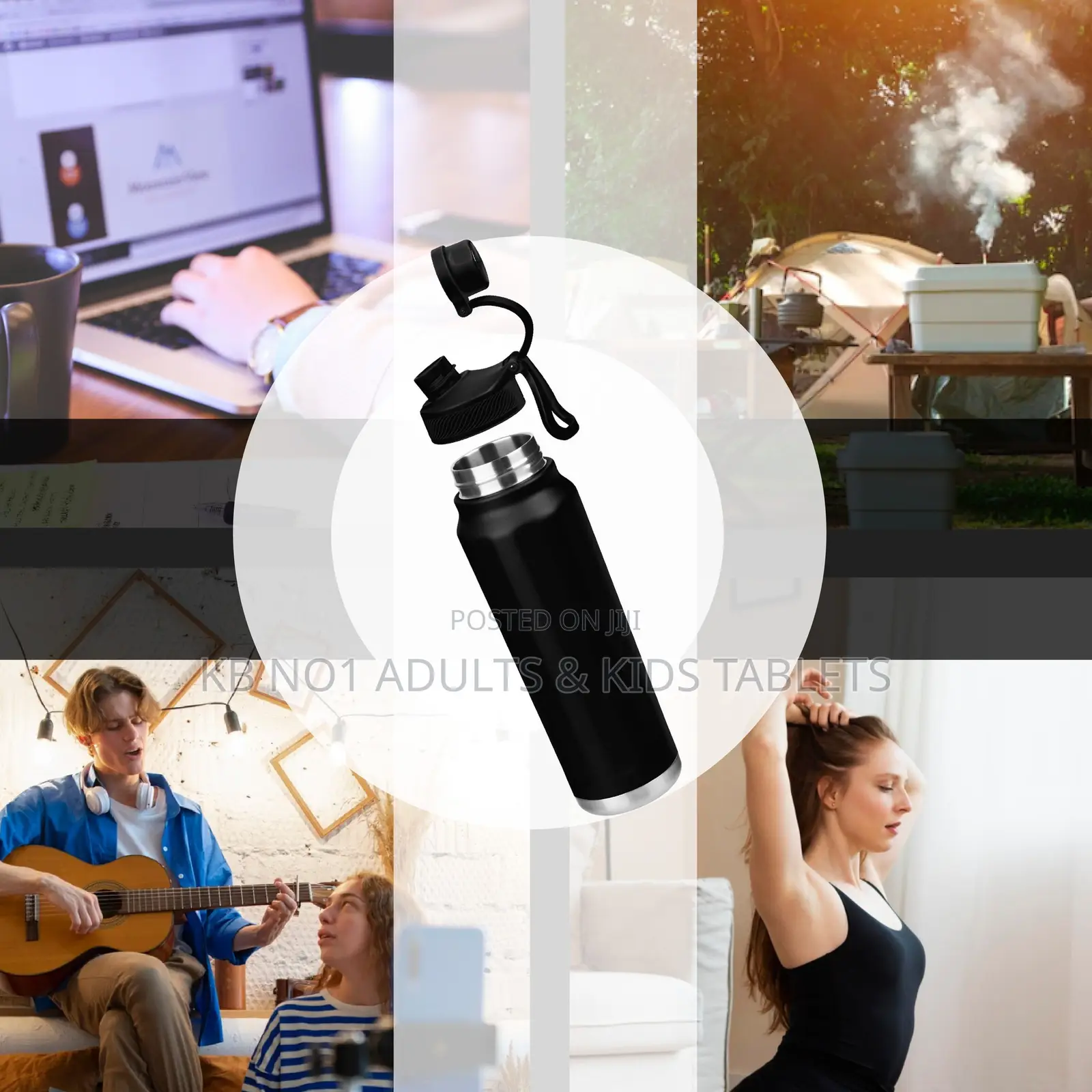 Flip Straw Sports Vacuum Water Bottle
