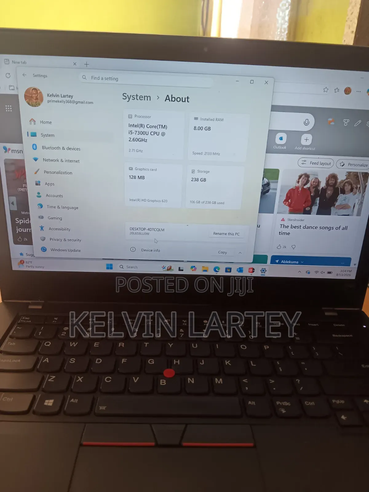 Laptop Lenovo ThinkPad T480 8GB Intel Core i5 HDD 256GB