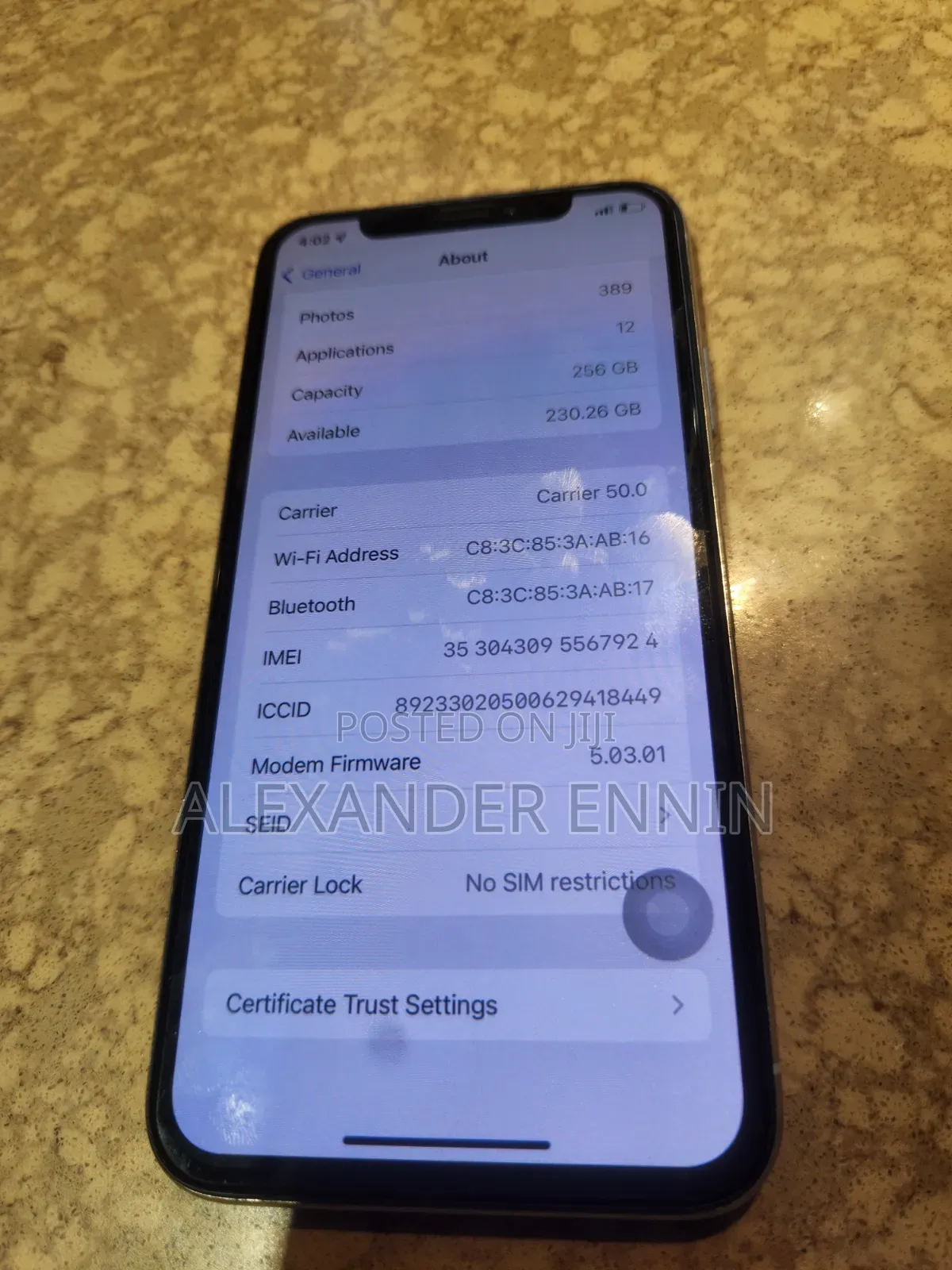Apple iPhone X 256 GB White