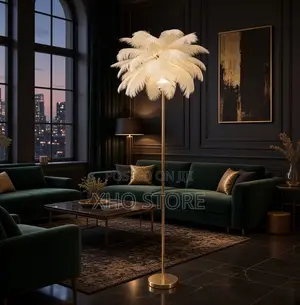 Modern Ostrich Feather Floor Lamp —Romantic Accent Light