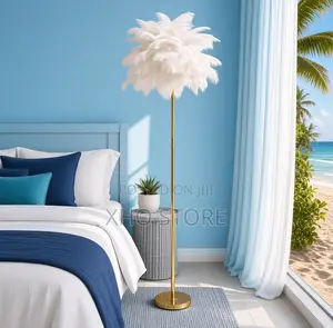 Modern Ostrich Feather Floor Lamp —Romantic Accent Light Wedding Etc