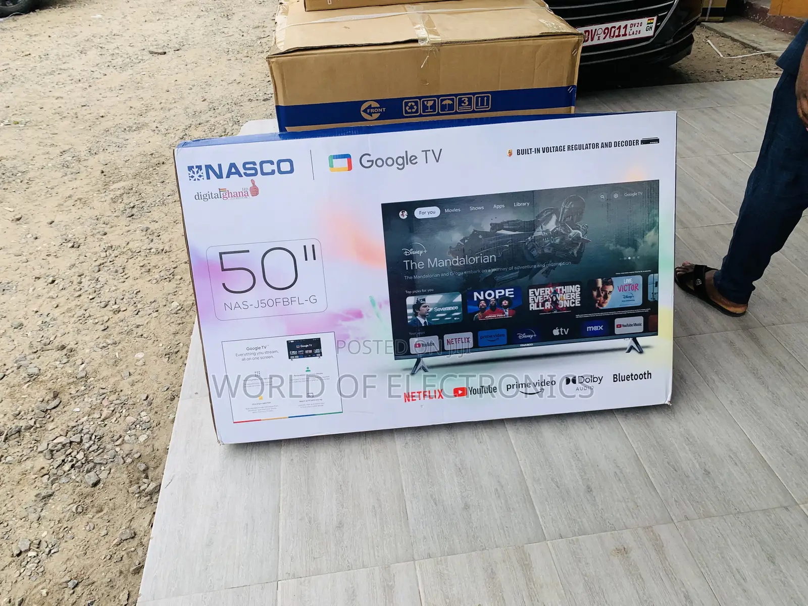 Nasco 50" Google Smart HDR LED TV (NAS-J50FBFL-G) - Black