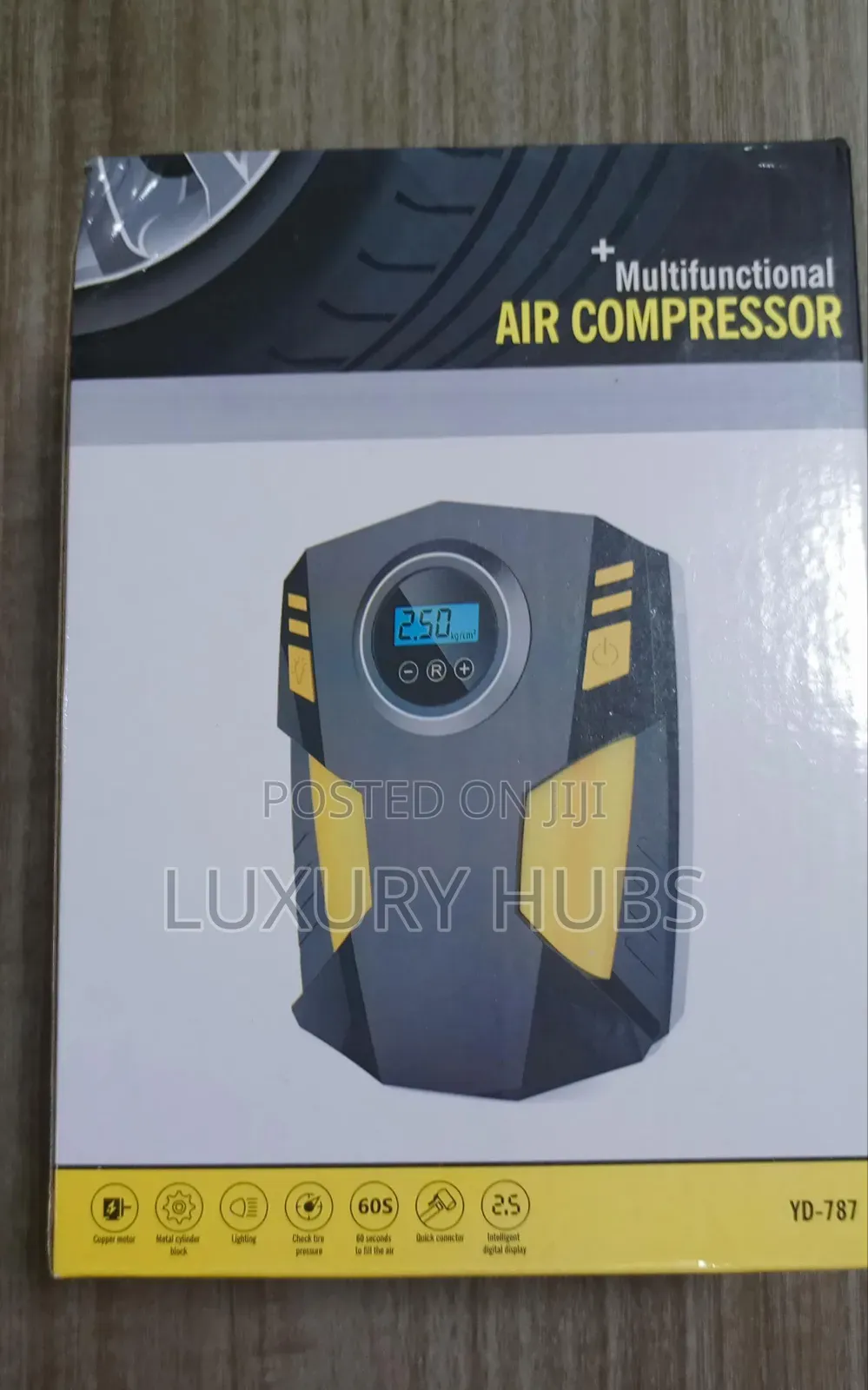 YD-787 Portable Air Compressor | Digital Display | Fast Inflation