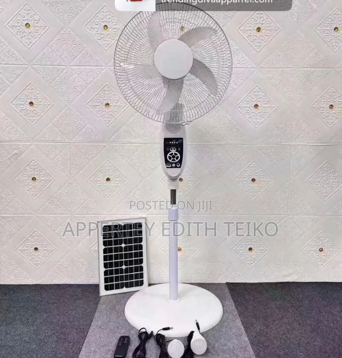 16-Inch Solar Rechargeable Standing Fan