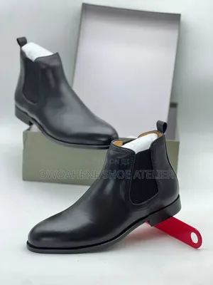 Men's Black Leather Chelsea Boots