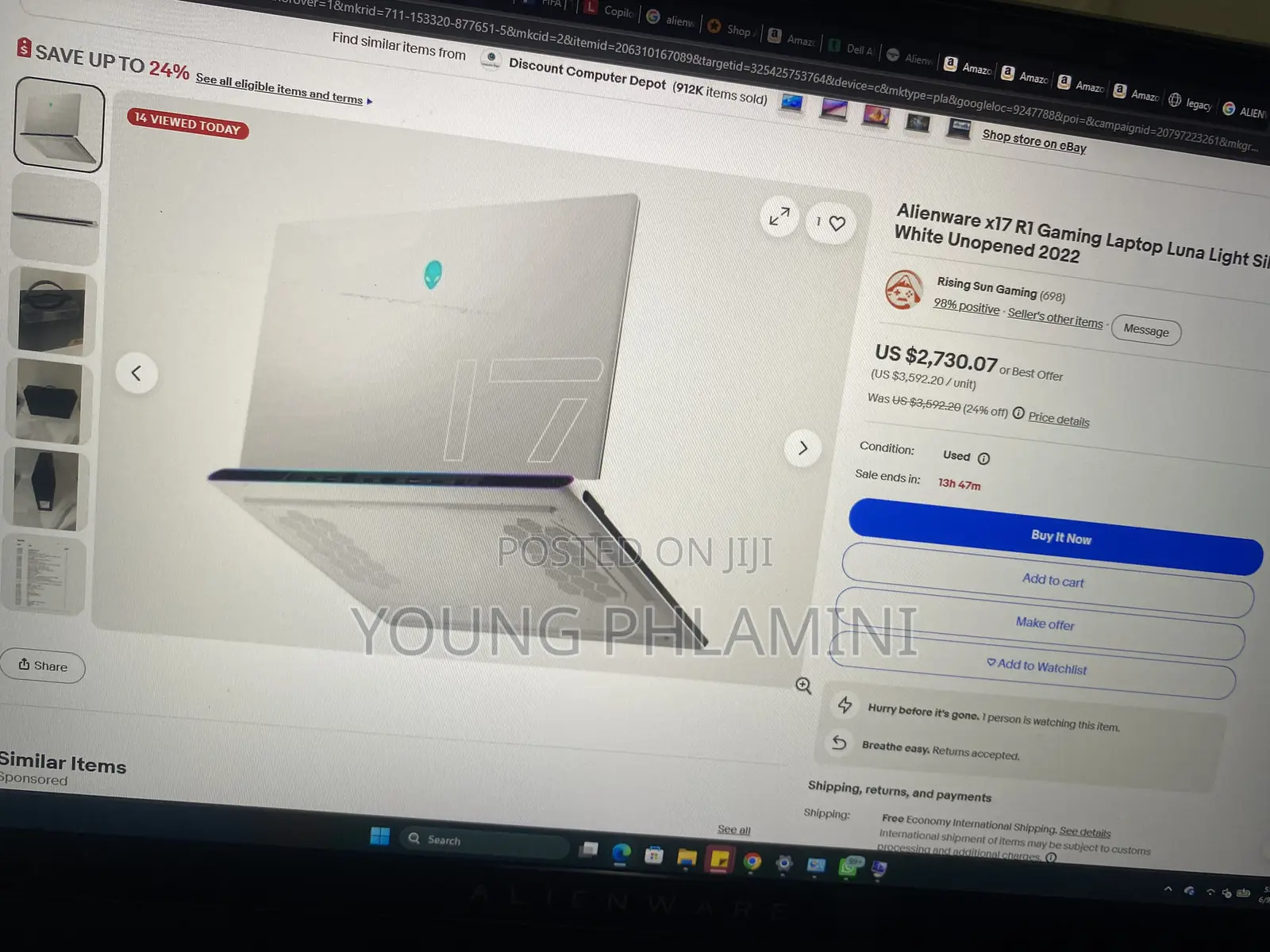 Laptop Alienware M17 R3 16GB Intel Core i7 SSD 1T