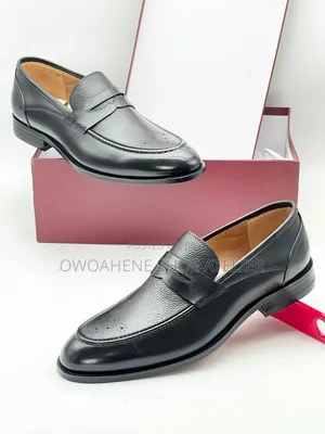 Black Leather Penny Loafer