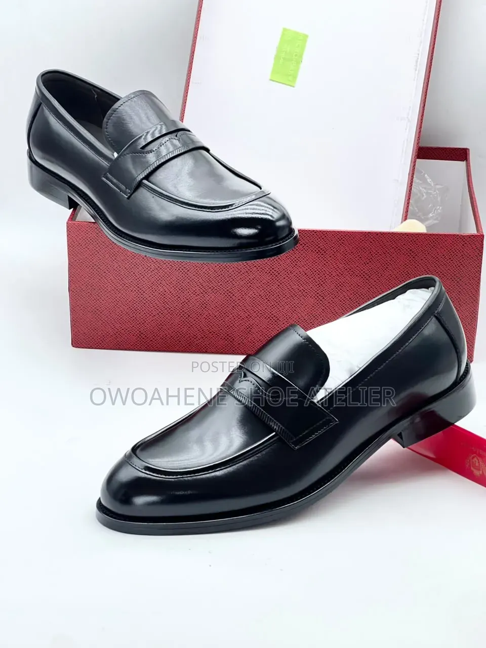Black Leather Penny Loafer