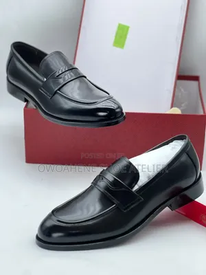 Black Leather Penny Loafer