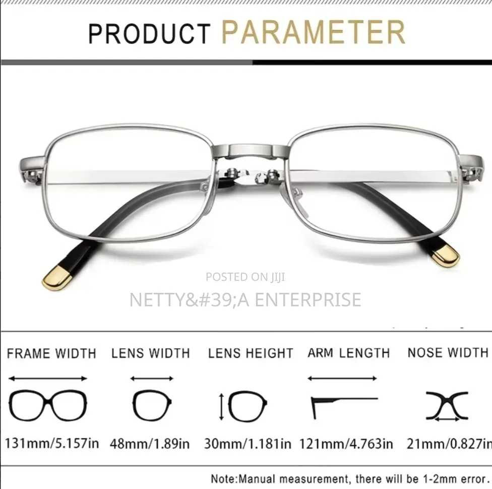 Foldable Reading Glasses (Silver)