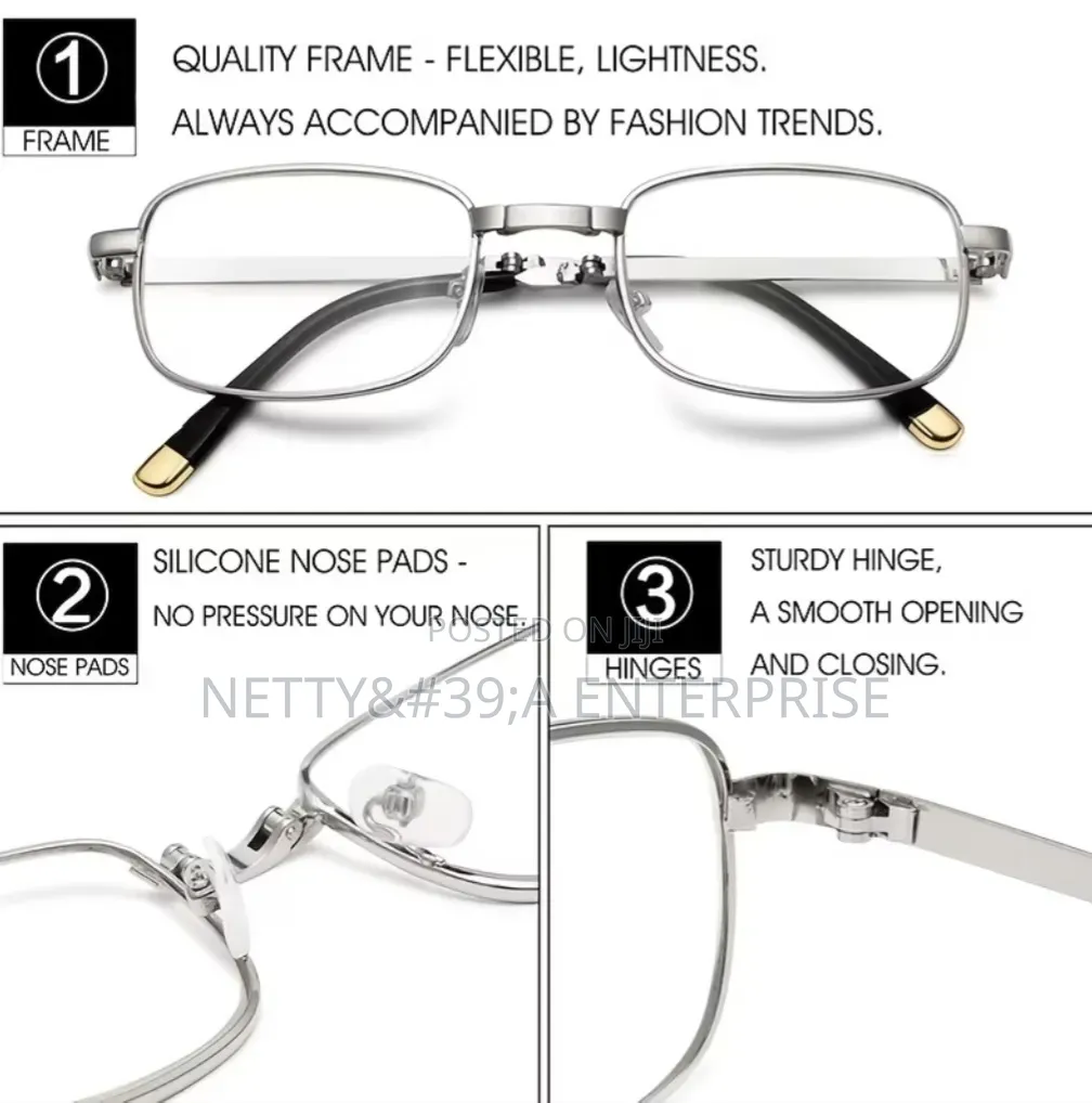 Foldable Reading Glasses (Silver)