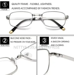 Foldable Reading Glasses (Silver)