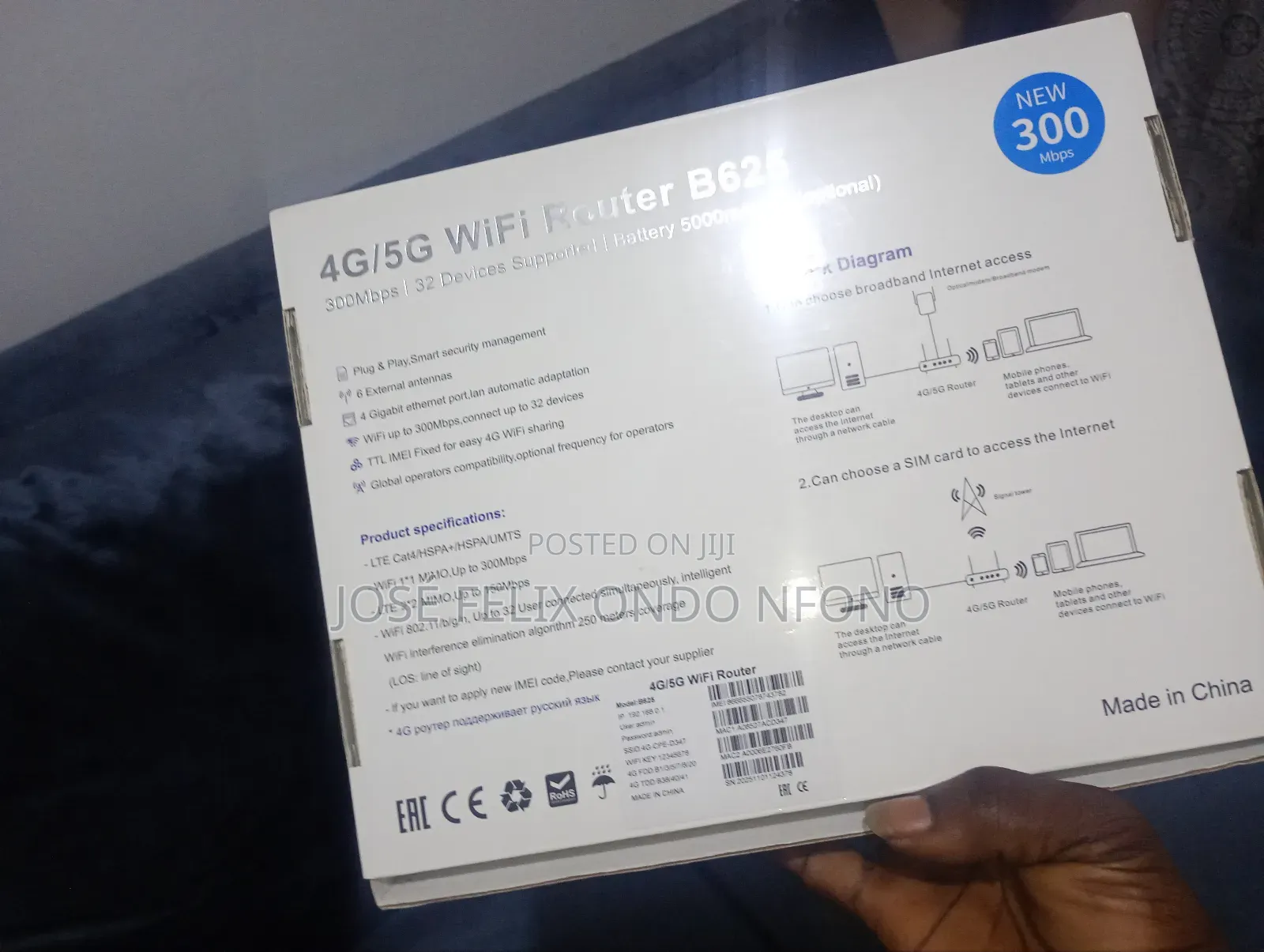 B625 4g/5g SIM WiFi Router – GHS 400 LAST PRICE!