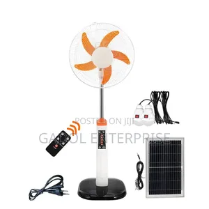Rechargeable Fan 15 Hours LED Lights USB Port Remote Control