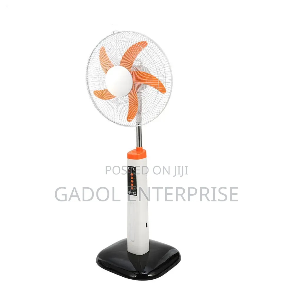 Rechargeable Fan 15 Hours LED Lights USB Port Remote Control