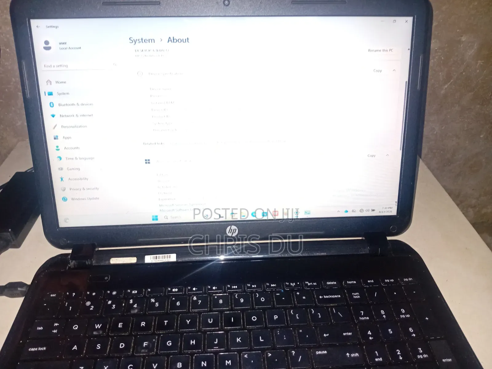 Laptop HP 8GB Intel Pentium SSD 128GB