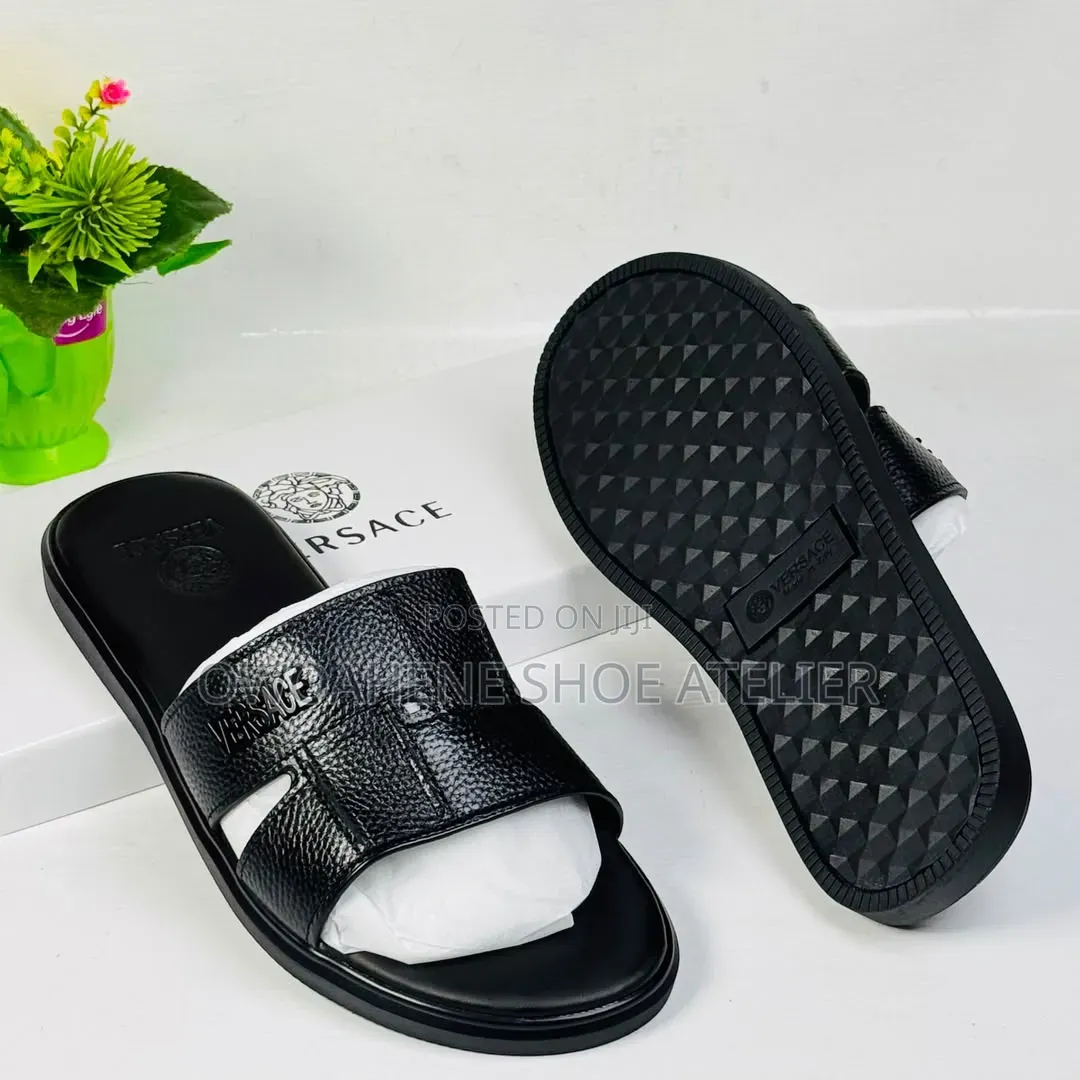 Ferragamo Men's Leather Slippers/Slides.