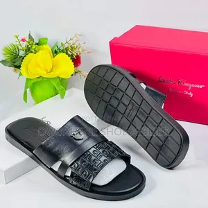 Ferragamo Men's Leather Slippers/Slides.
