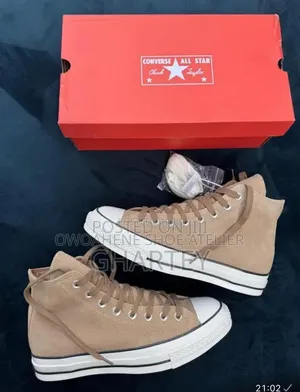 Pair of Converse Chuck 70 Suede High-Top Sneakers in the "Sand Dune"