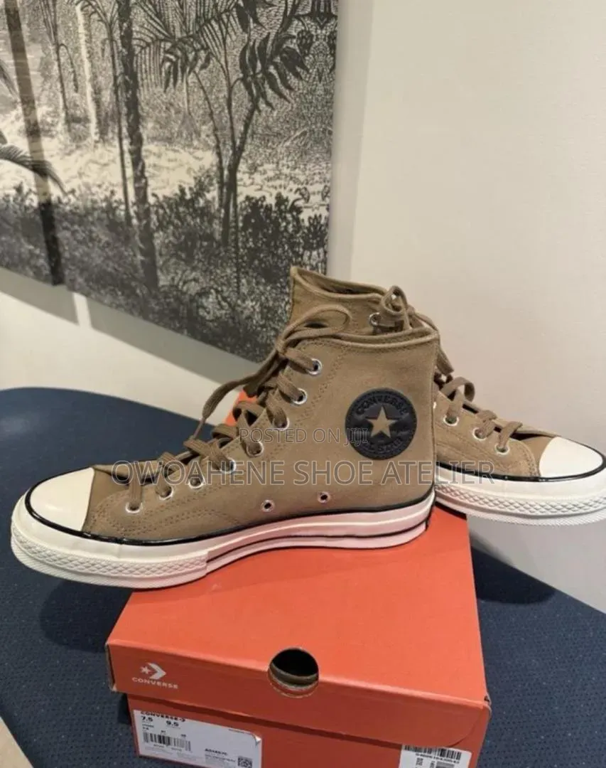 Pair of Converse Chuck 70 Suede High-Top Sneakers in the "Sand Dune"