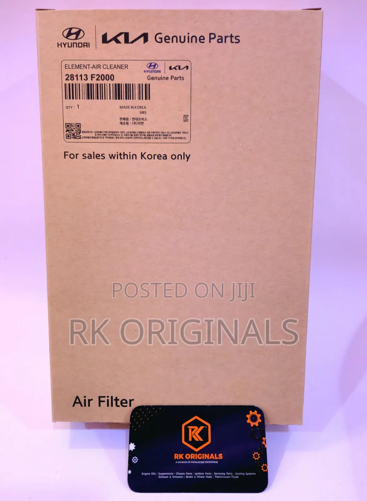 Elantra 17-20/Kona 18-23/Seltos 2025/Soul 20-25/Veloster Air Filter