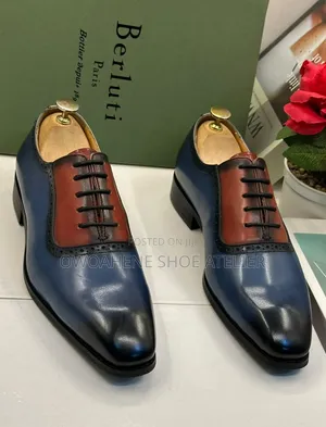 Luxury Berluti Paris Custom Color-Blocked Adelaide Oxford Dress Shoes