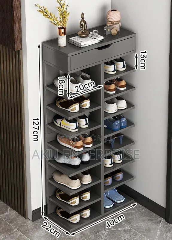 Space-Saving Multi-Layer Shoe Rack 8 Steps