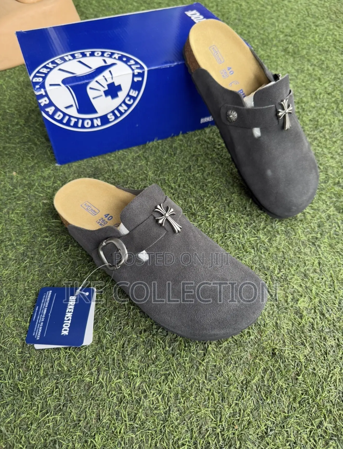 Solid Chrome Heart Birkenstock Boston Available