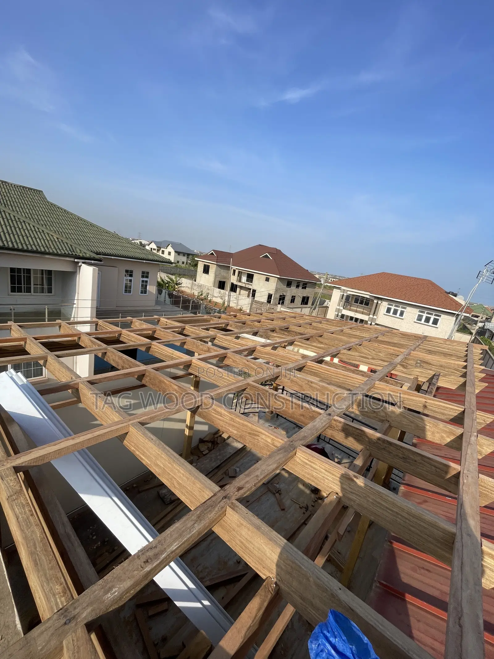 Hardwood Pergola Under Installation