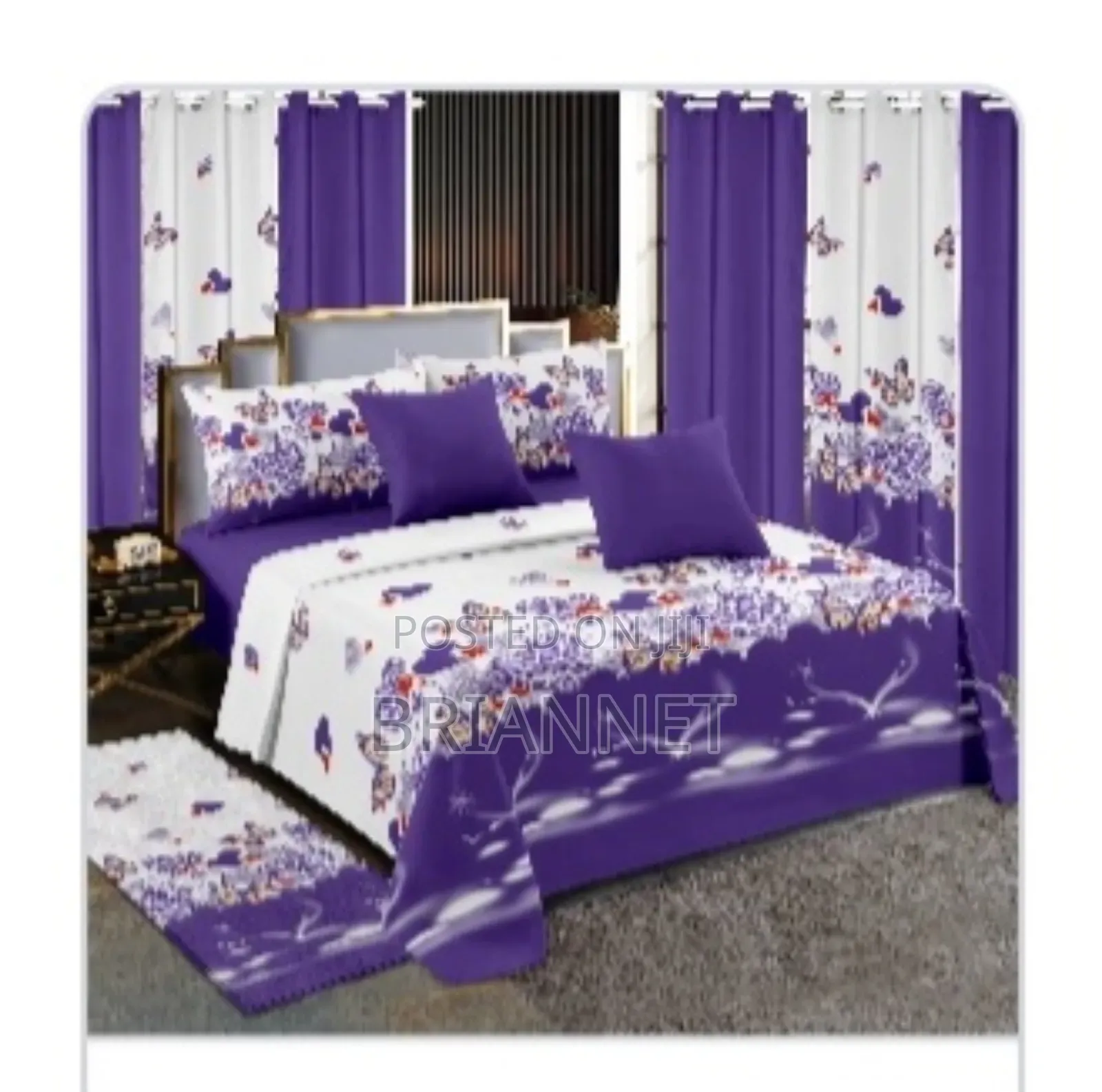 13-in-1 Floral Bedding Lightweight Flat Sheets Curtains Pillow Carpet