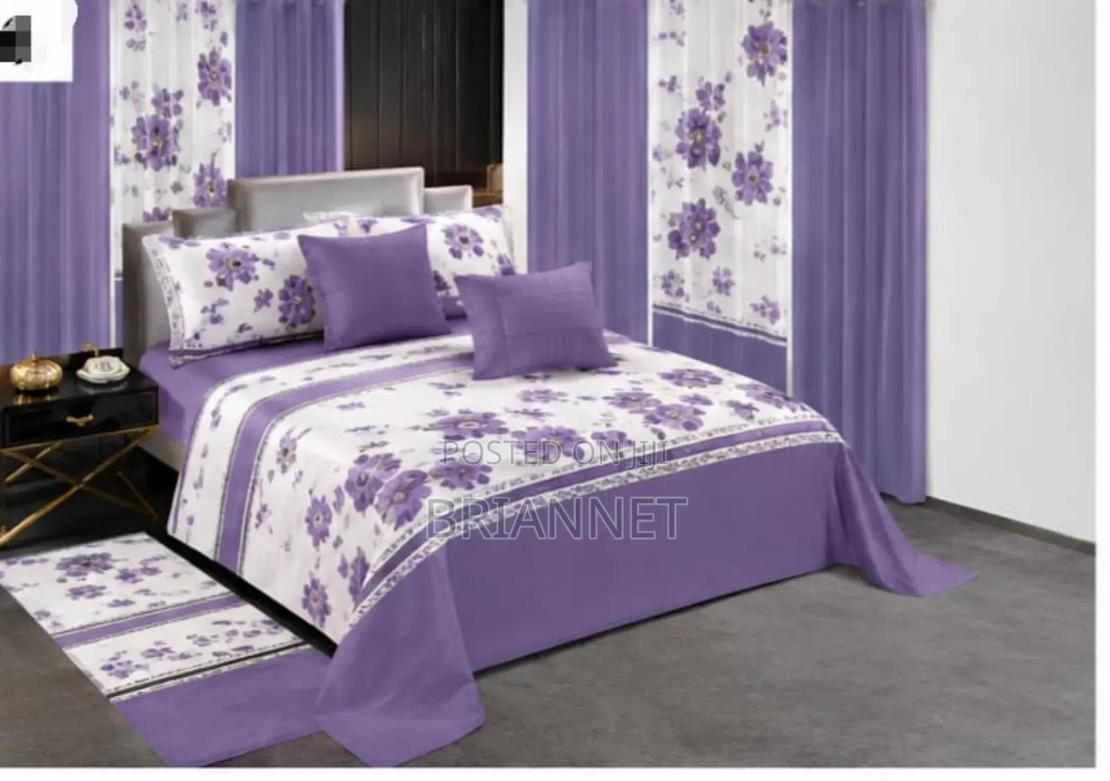 13-in-1 Floral Bedding Lightweight Flat Sheets Curtains Pillow Carpet