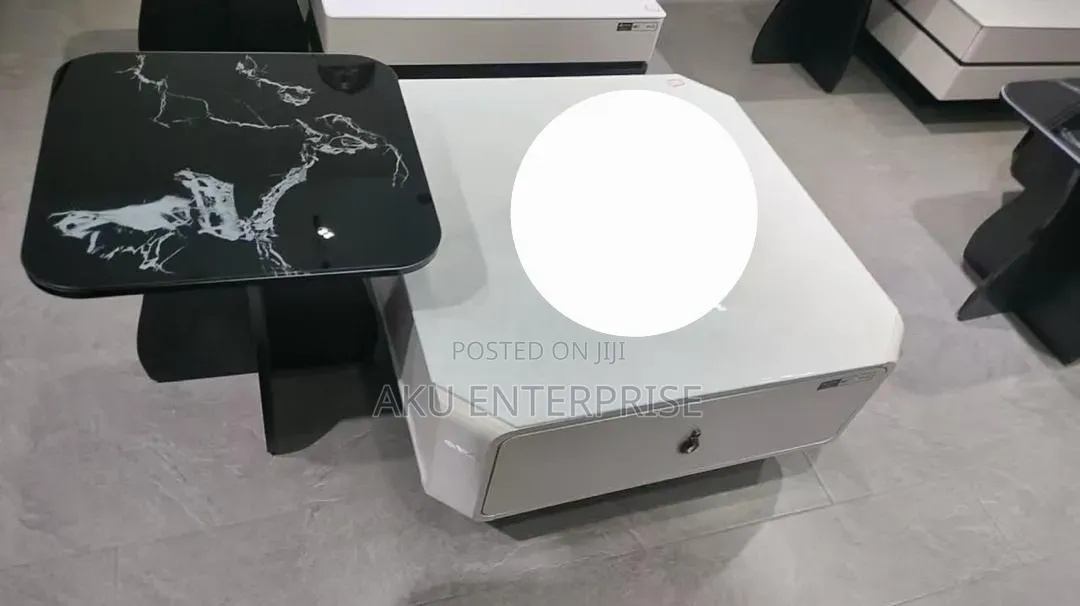 Italian Marble Coffee Table With Drawer Storage