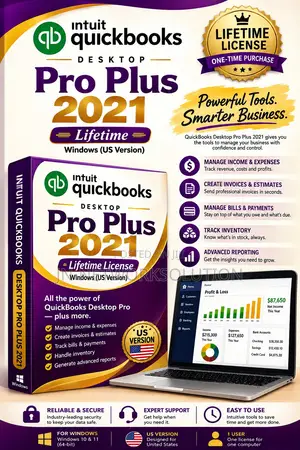 Intuit QuickBooks Desktop Pro Plus 2021 Lifetime Windows (US Version)