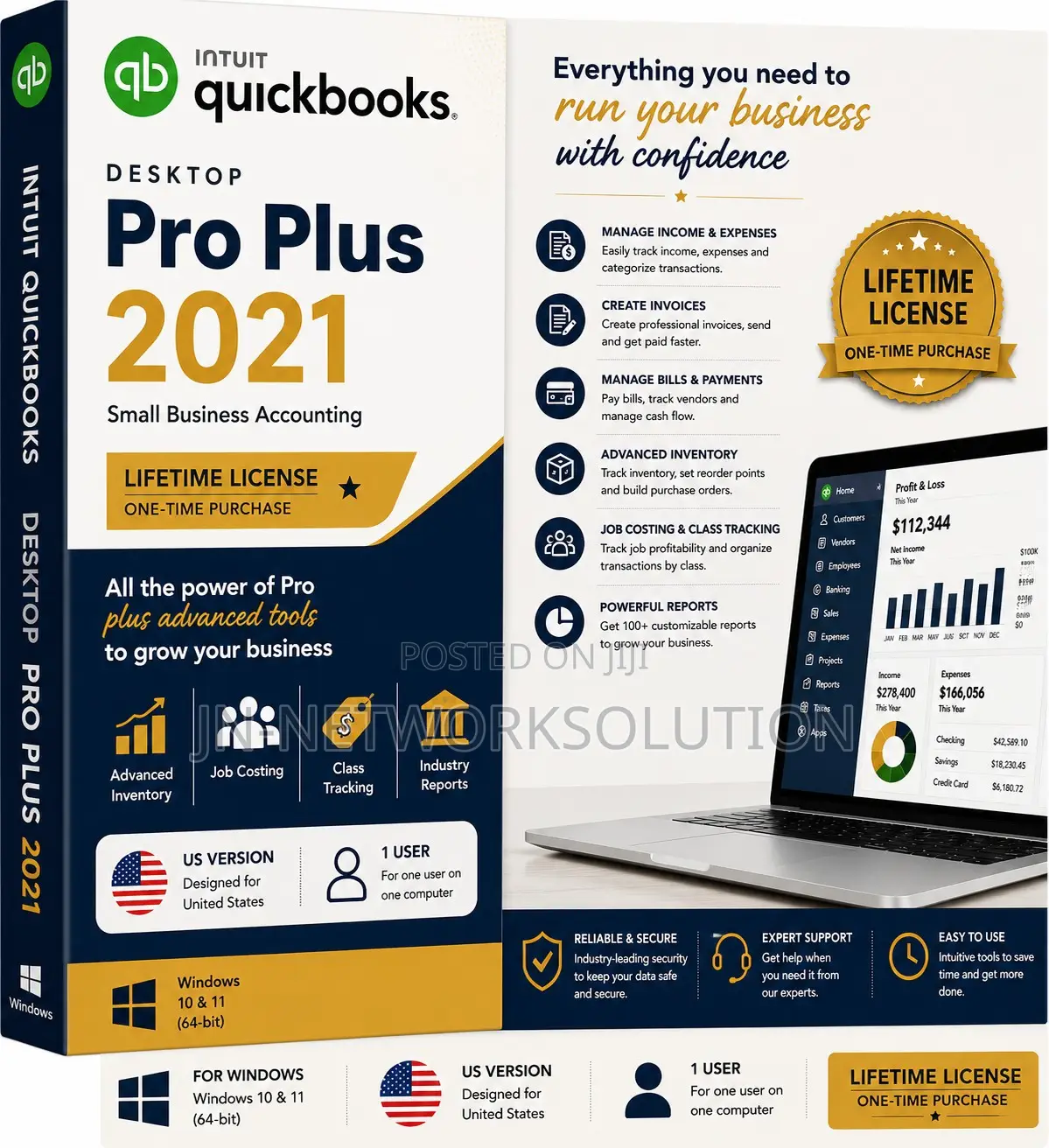 Intuit QuickBooks Desktop Pro Plus 2021 Lifetime Windows (US Version)