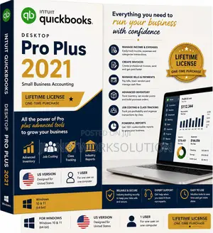 Intuit QuickBooks Desktop Pro Plus 2021 Lifetime Windows (US Version)