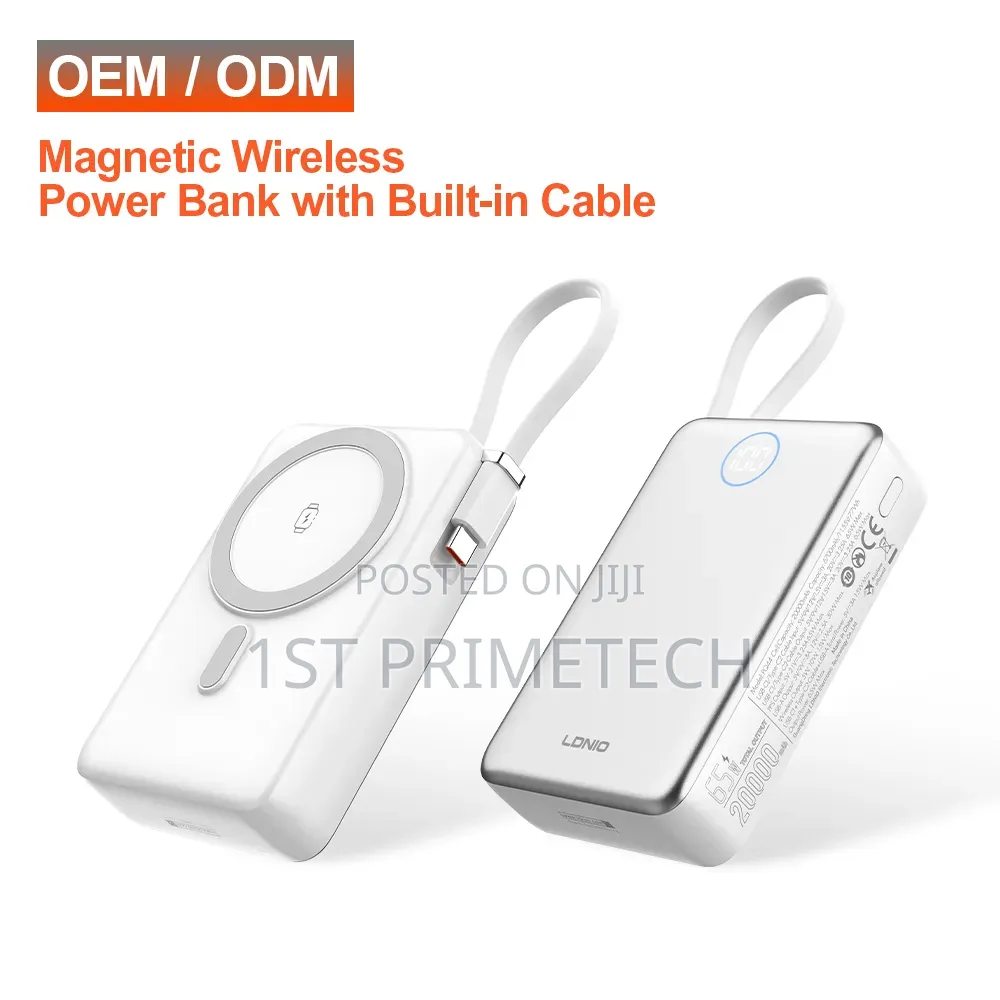 LDNIO 20,000 mAh 65W, 15W Magnetic Wireless Power Bank