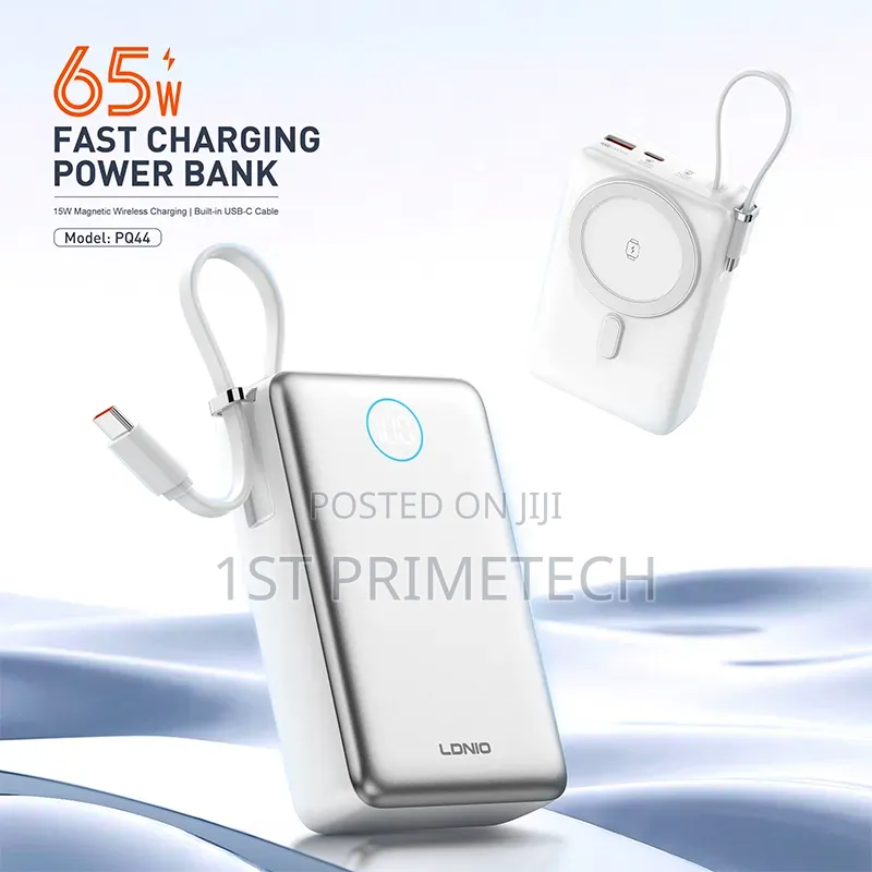 LDNIO 20,000 mAh 65W, 15W Magnetic Wireless Power Bank