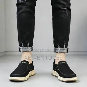 Easy Wear Loafers Men's Canvas Shoes - Black