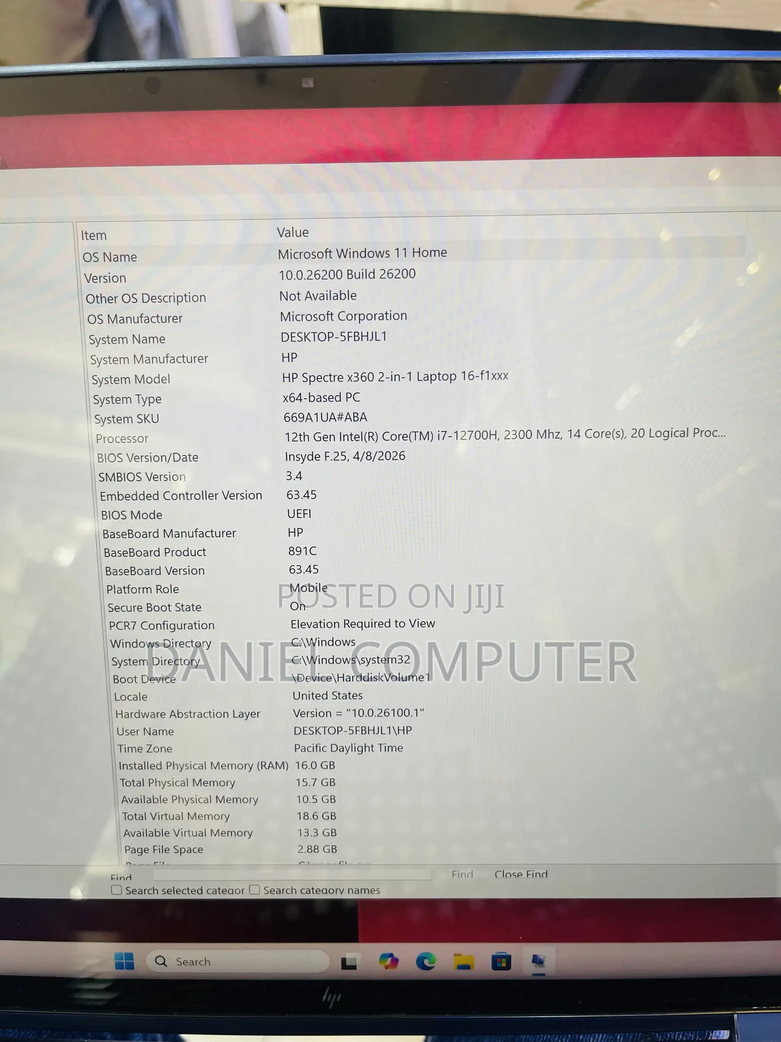 Laptop HP Spectre X360 15t 16GB Intel Core i7 SSD 512GB