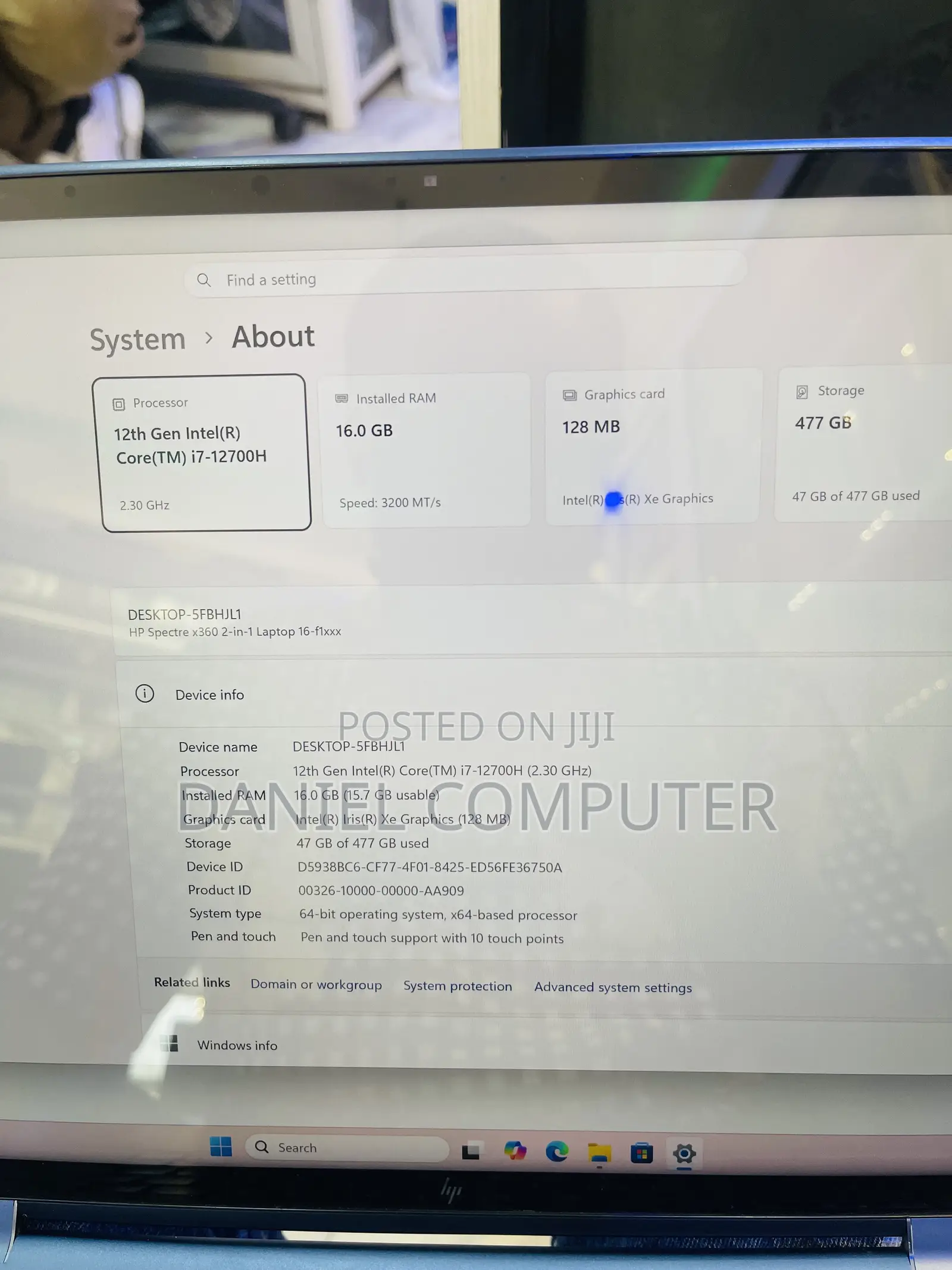 Laptop HP Spectre X360 15t 16GB Intel Core i7 SSD 512GB