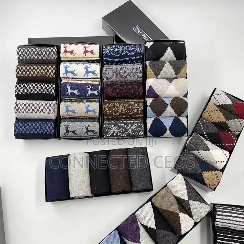 High Quality 5 Pairs Cotton Socks for Business Men. Keeps Legs Cool