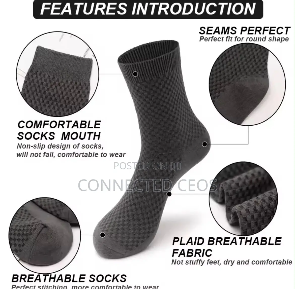 High Quality 10 Pairs of Bamboo Fiber Socks for Business Men