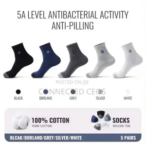100% Pure Cotton Socks. AntiOdor, Antibacterial, Breathable Long Sock