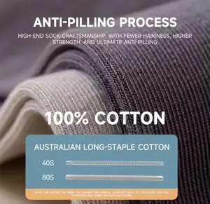 100% Pure Cotton Socks. AntiOdor, Antibacterial, Breathable Long Sock