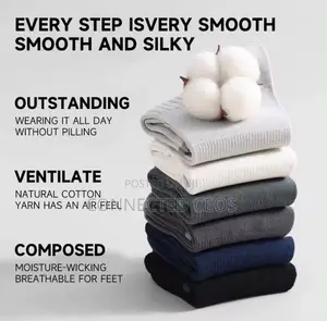 100% Pure Cotton Socks. AntiOdor, Antibacterial, Breathable Long Sock