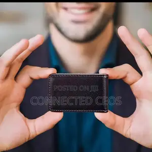 PU Leather Business Card Holder, Vertical Version With Magnetic Shut