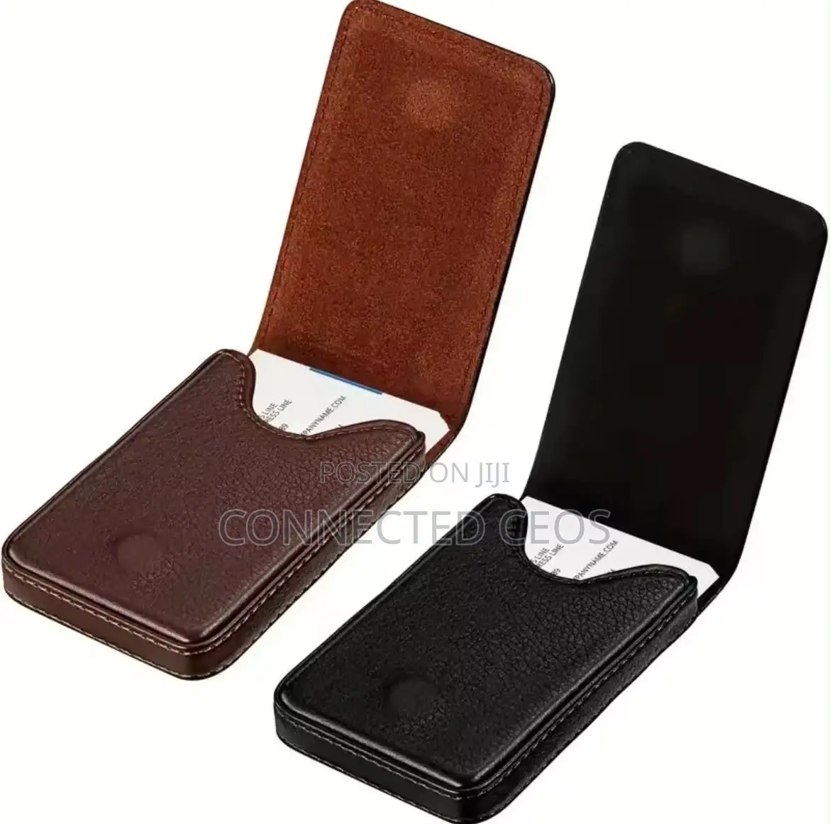 PU Leather Business Card Holder, Vertical Version With Magnetic Shut