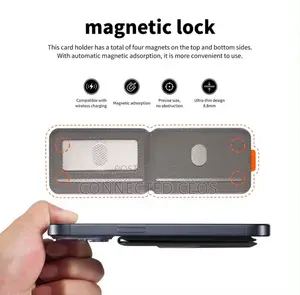 Premium Magnetic Card Holder,with Magnetic Wireles Charging Smartphone